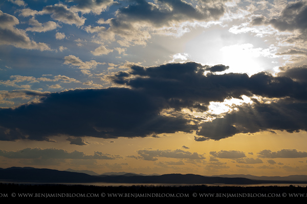 Sunset over Lake Champlain and the Adirondacks