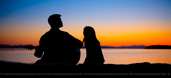 Peter & Emily's Burlington Vermont Engagement (E-Session) photos: Silhouette at Sunset